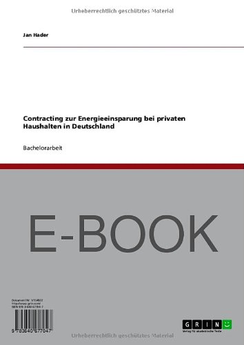Contracting zur Energieeinsparung bei privaten Haushalten in Deutschland