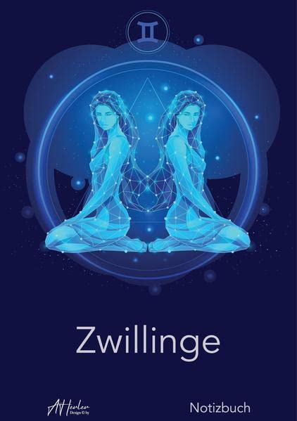 Sternzeichen Zwillinge Notizbuch | Designed by Alfred Herler: Liniertes Notizbuch mit mit 150 Seiten in edlem Astrologie-Design zum niederschreiben ... Notizen, persönlichen Gedanken und Ideen