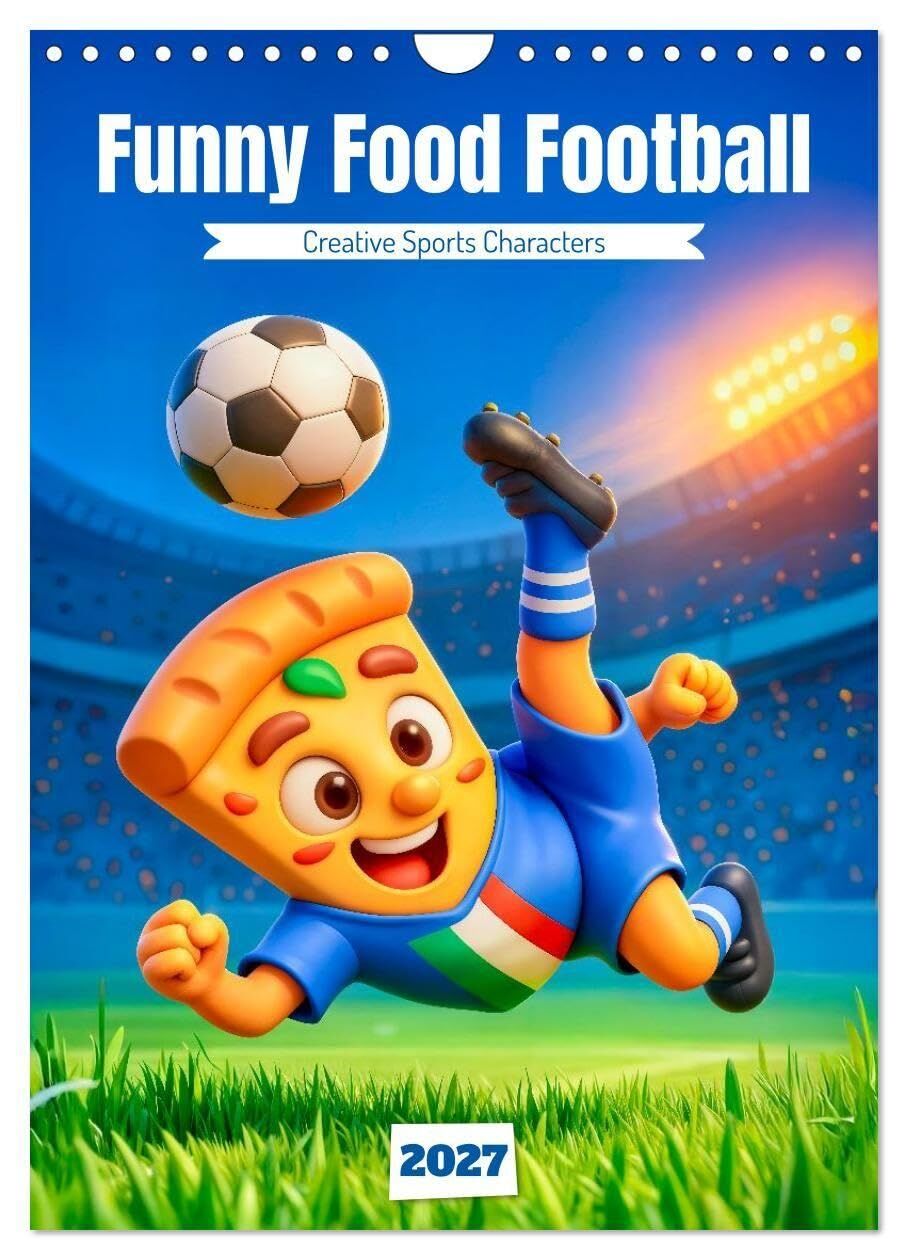 Funny Food Football - Creative Sports Characters (Wall Calendar 2027 DIN A4 portrait), CALVENDO 12 Month Wall Calendar