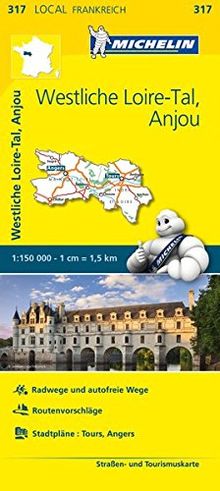 Michelin Westliches Loiretal - Anjou: Straßen- und Tourismuskarte 1:150.000 (MICHELIN Localkarten)