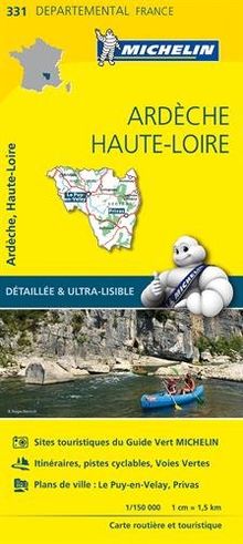 ARDECHE / HAUTE - LOIRE 11331 CARTE ' LOCAL ' ( France ) MICHELIN KAART