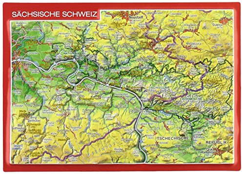 Reliefpostkarte Sächsische Schweiz