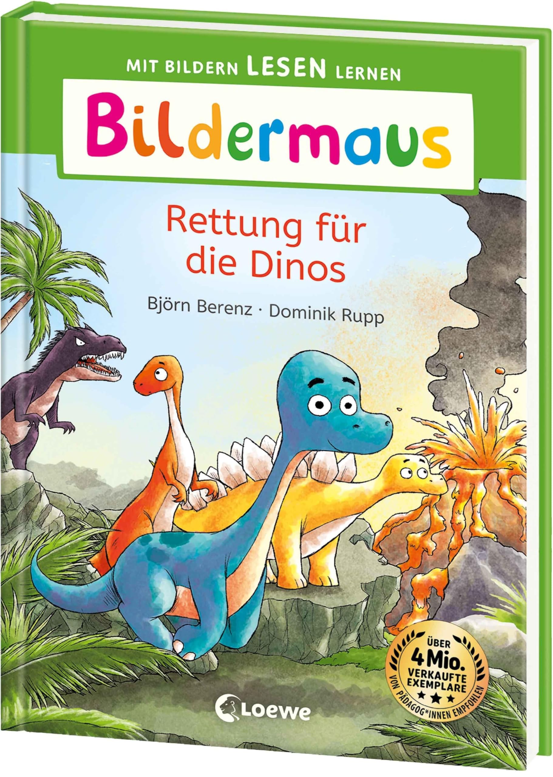 Bildermaus - Rettung für die Dinos: Mit Bildern lesen lernen - Ideal für die Vorschule und Leseanfänger ab 5 Jahren - Mit Leselernschrift ABeZeh