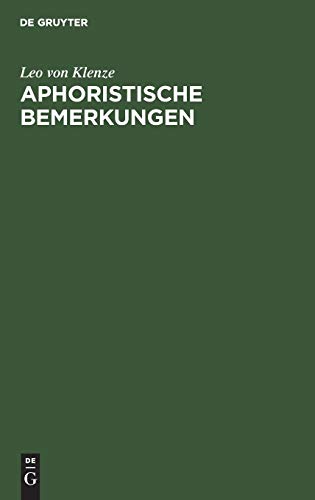 Aphoristische Bemerkungen: gesammelt auf seiner Reise nach Griechenland