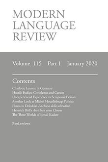 Modern Language Review (115: 1) January 2020