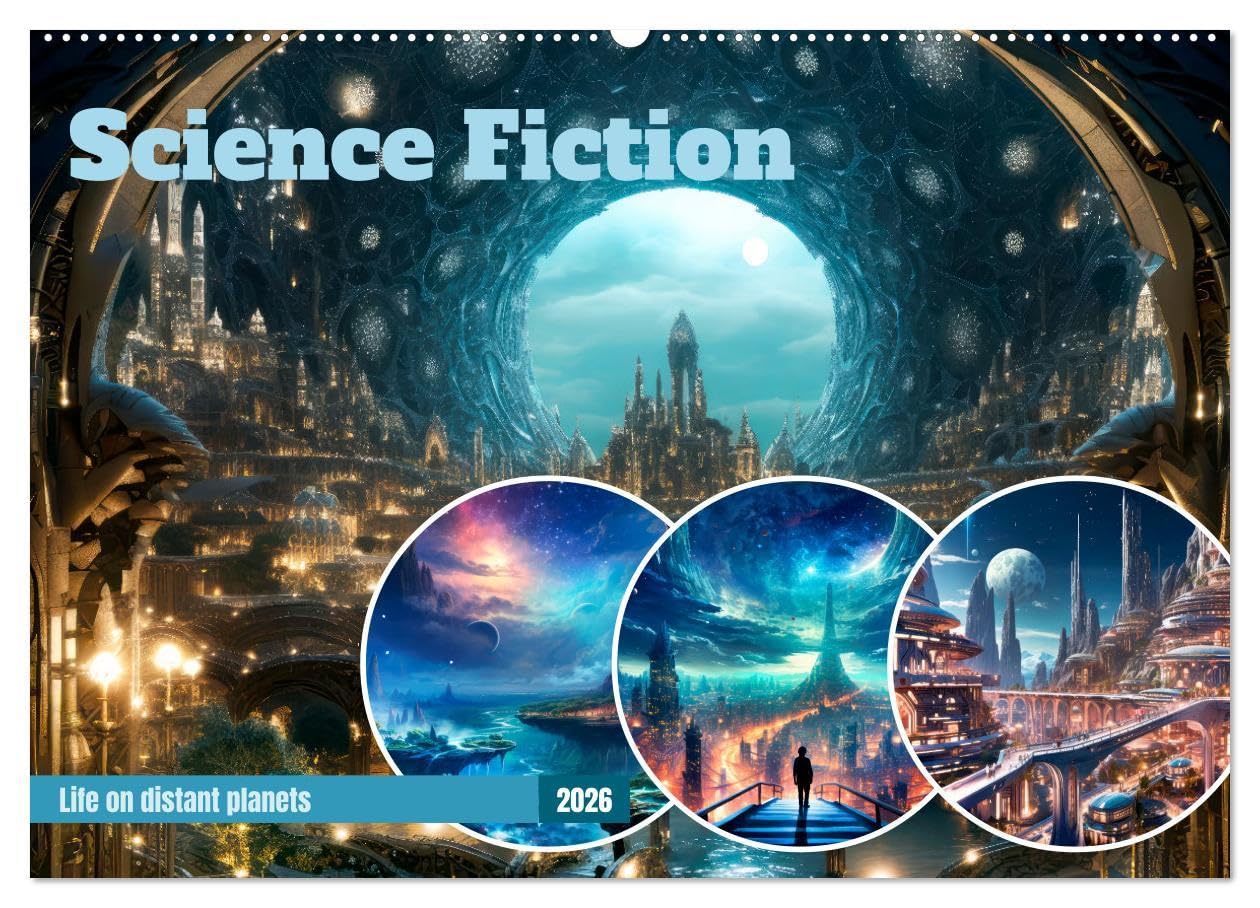 SCIENCE FICTION Life on distant planets (Wall Calendar 2026 DIN A2 landscape), CALVENDO 12 Month Wall Calendar: Futuristic scenes from space