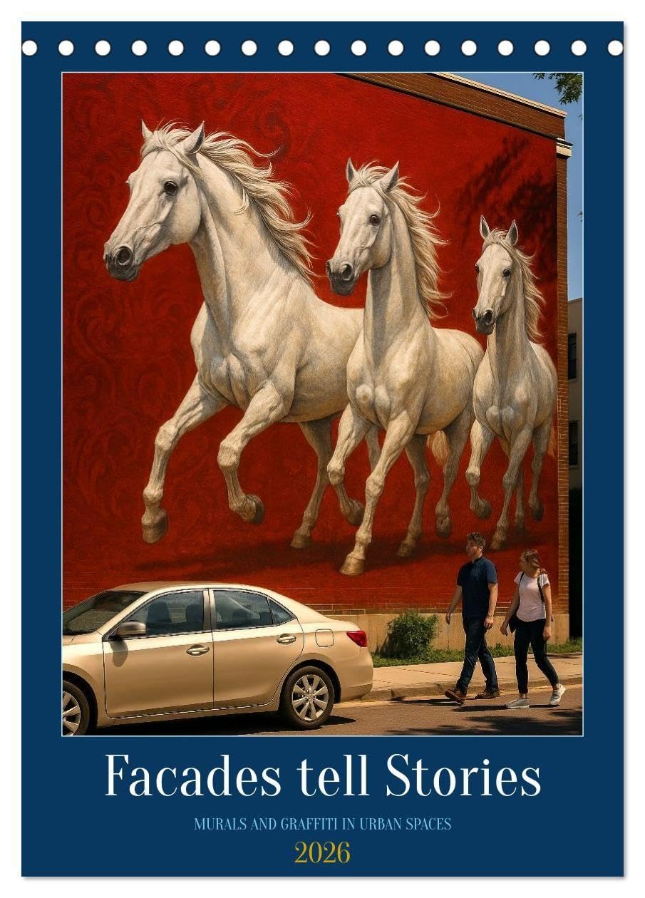Facades tell Stories (Desk Calendar 2026 DIN A5 portrait), CALVENDO 12 Month DeskCalendar: Graffiti is a thing of the past – the future belongs to the art gallery on the street. (CALVENDO Art)