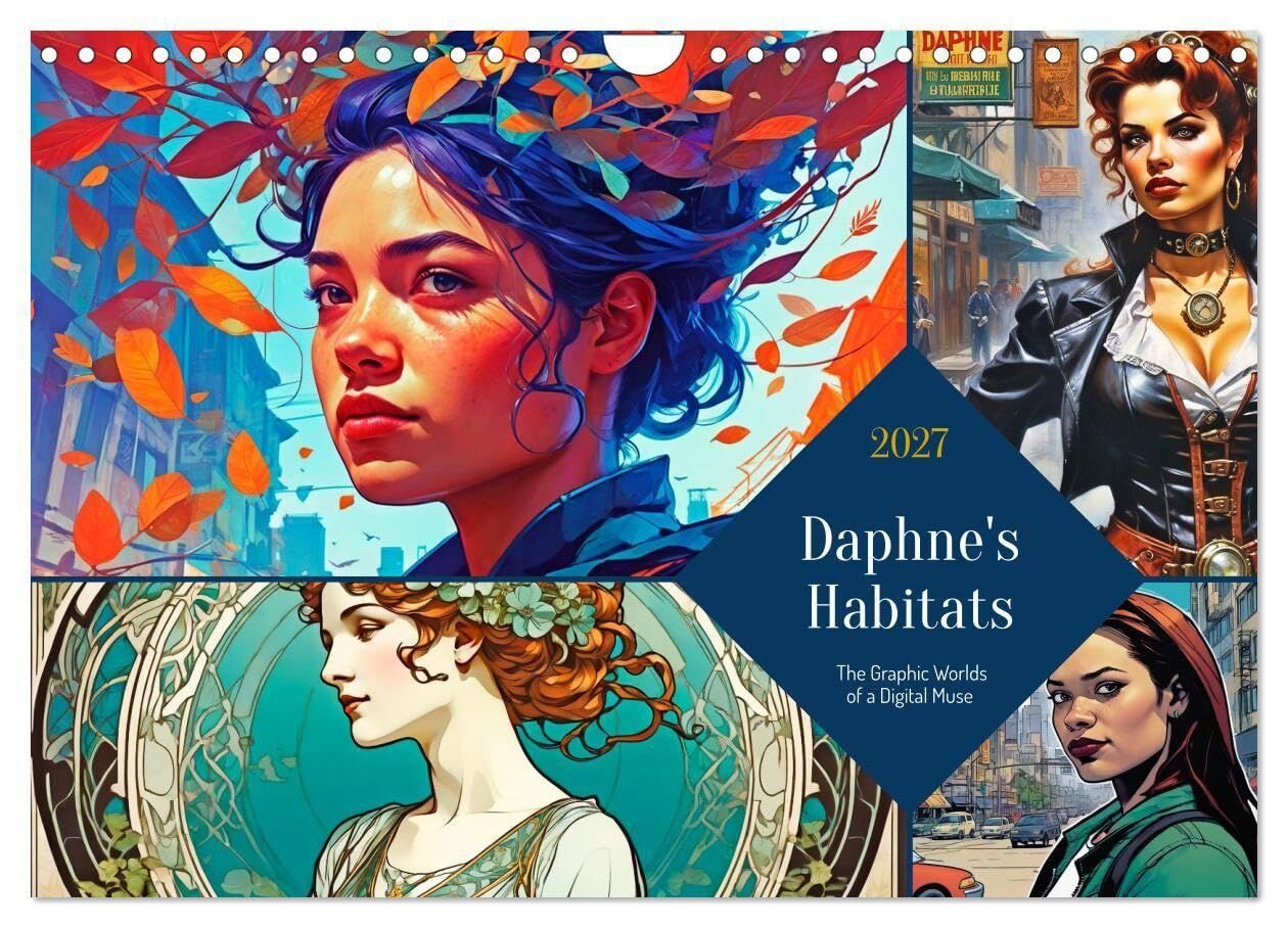 Daphne's Habitats, the Graphic Worlds of a Digital Muse (Wall Calendar 2027 DIN A4 landscape), CALVENDO 12 Month Wall Calendar