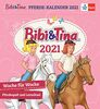 Bibi & Tina: Pferde-Kalender 2021. Woche für Woche Pferdespaß und Lernrätsel, 1. und 2. Klasse