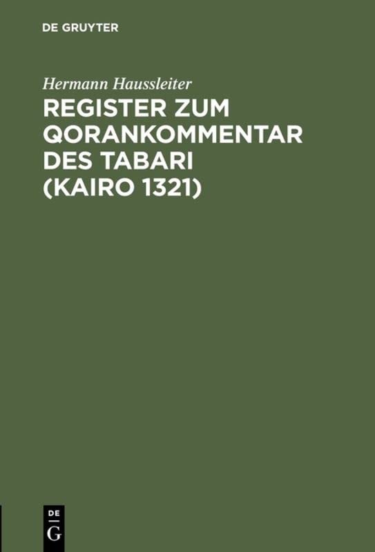 Register zum Qorankommentar des Tabari (Kairo 1321)