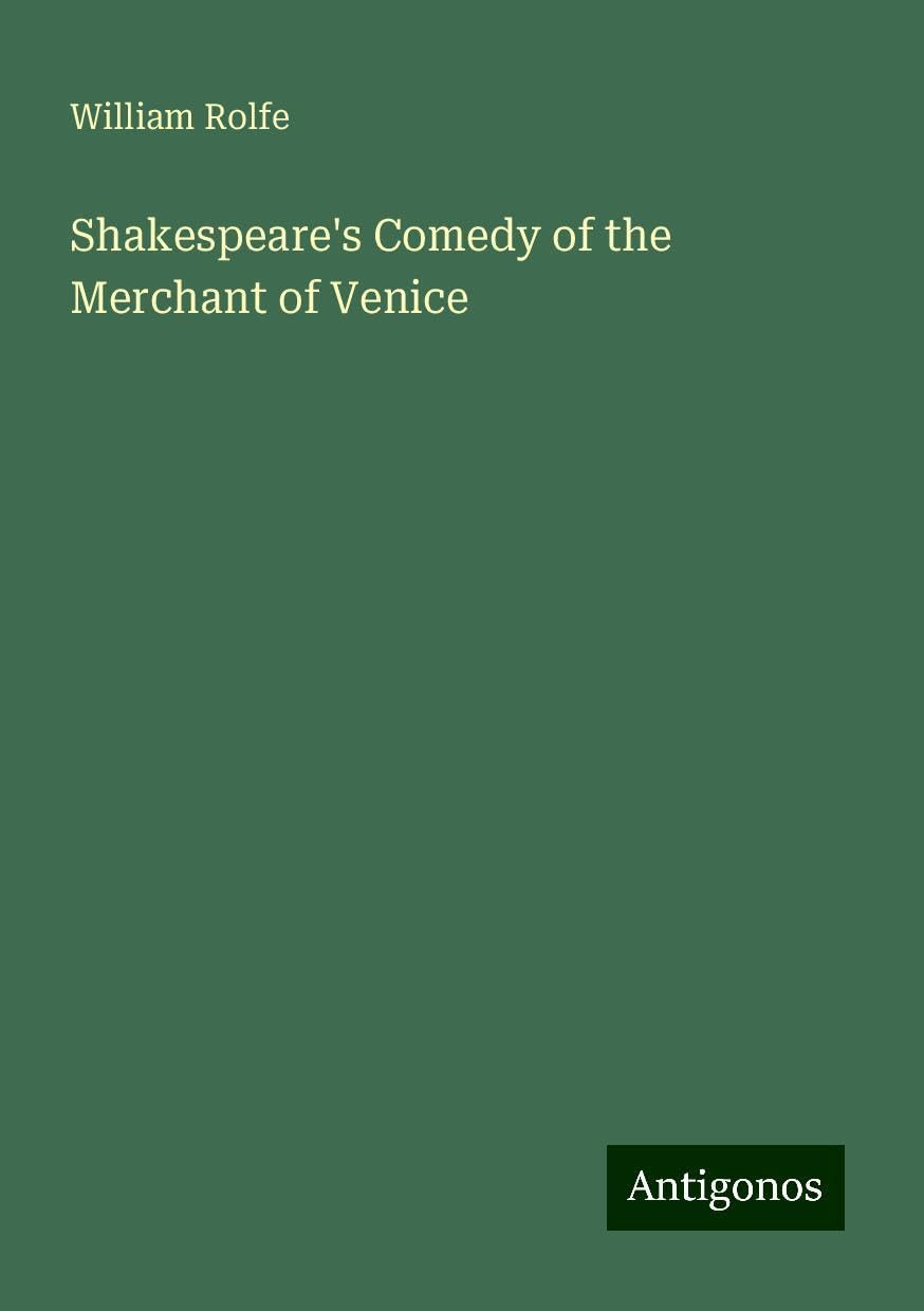 Shakespeare's Comedy of the Merchant of Venice