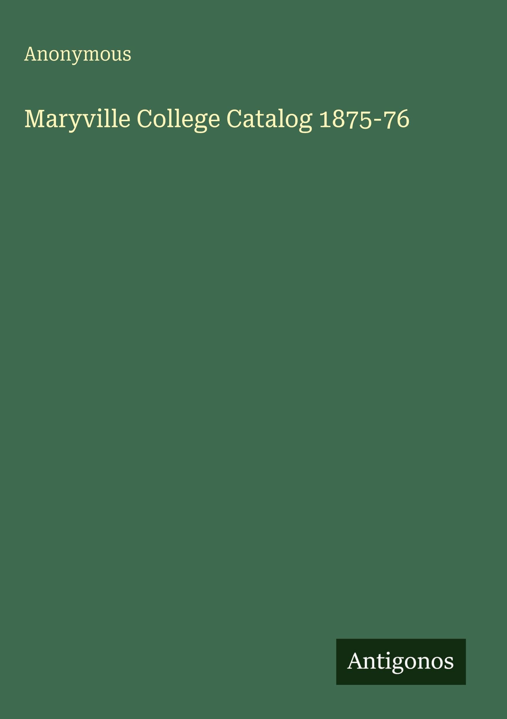 Maryville College Catalog 1875-76