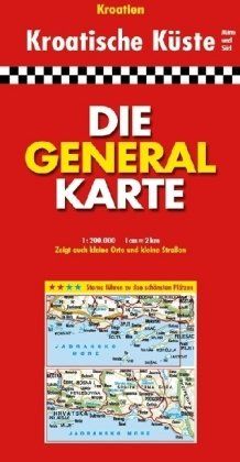 Die Generalkarte Kroatische Küste Mitte und Süd 1:200 000