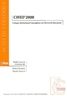 CIFED 2000 : Colloque international francophone sur l'écrit et le document