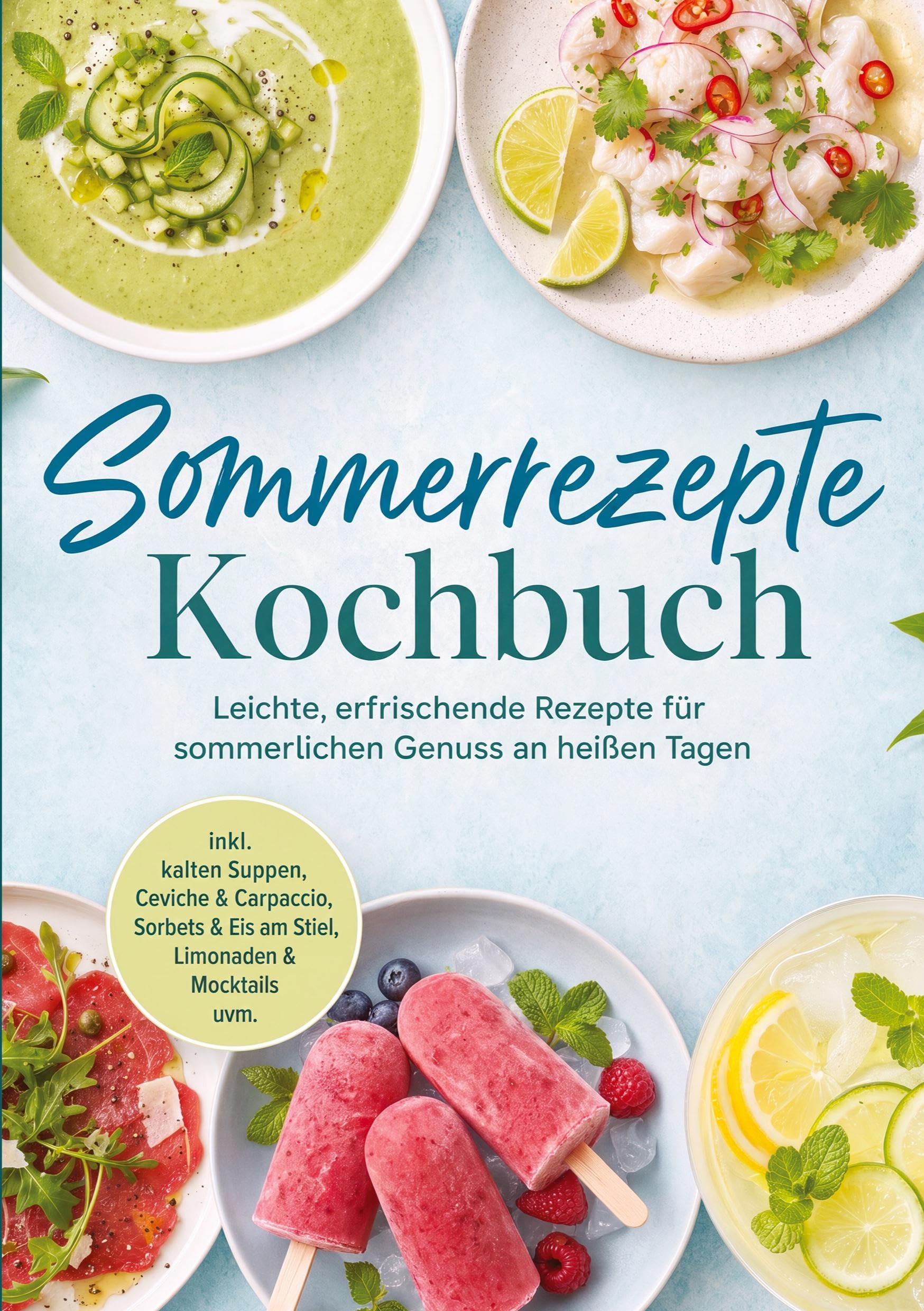 Sommerrezepte Kochbuch: Leichte, erfrischende Rezepte für sommerlichen Genuss an heißen Tagen - inkl. kalten Suppen, Ceviche & Carpaccio, Sorbets & Eis am Stiel, Limonaden & Mocktails uvm.