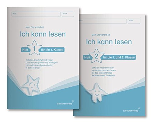 Ich kann lesen 1 und Ich kann lesen 2 als Kombi, Schüler-Arbeitshefte für die 1. und 2. Klasse (Mein Sternchenheft)