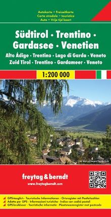 Freytag Berndt Autokarten, Südtirol - Trentino - Gardasee - Venetien - Maßstab 1:200.000