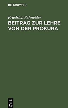 Beitrag zur Lehre von der Prokura