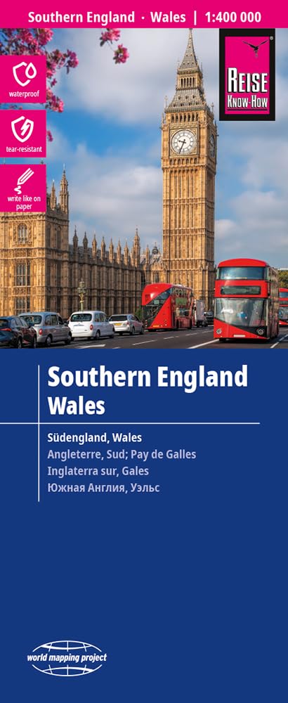 Reise Know-How Landkarte Südengland, Wales | Southern England, Wales (1:400.000): reiß- und wasserfest (world mapping project)