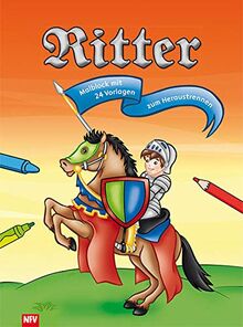 Ritter: Malblock mit 24 schwarz/weiß Vorlagen zum Heraustrennen