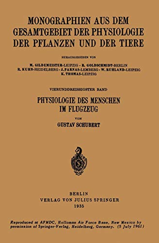 Physiologie des Menschen im Flugzeug: 34. Band (German Edition)
