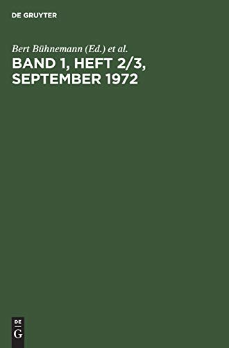 Band 1, Heft 2/3, September 1972 (Datenverarbeitung Im Recht, Dvr, Band 123)