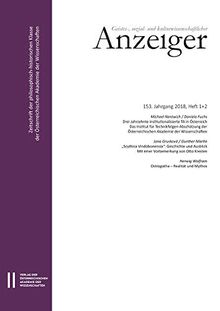 Geistes, Sozial Und Kulturwissenschaftlicher Anzeiger. Jahrgang 2018 (Geistes, Sozial-und Kulturhistiorischer Anzeiger, Band 153)