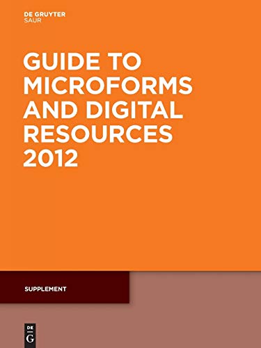 Supplement (Guide to Microforms and Digital Resources)