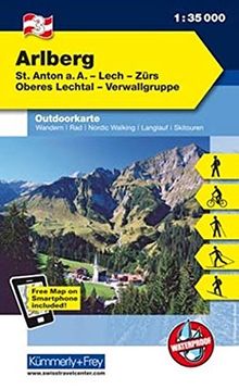 Arlberg, St. Anton a. A., Lech, Zürs, Oberes Lechtal, Verwallgruppe: Nr. 03, Outdoorkarte Österreich, 1:35 000, Freemap on Smartphone included (Kümmerly+Frey Outdoorkarten Österreich)