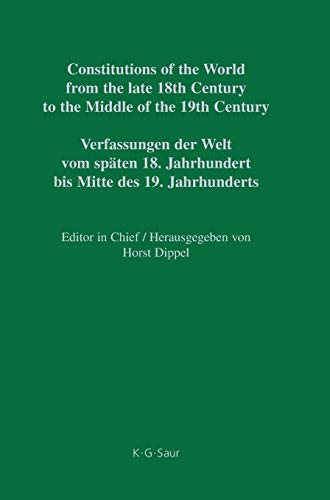 Vermont – Wisconsin / Addendum et Corrigendum (Constitutions of the World from the late 18th Century to the Middle of the 19th Century. The Americas. ... of the United States of America 1776–1860)