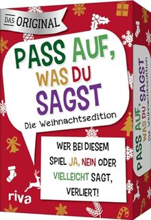 Pass auf, was du sagst – Die Weihnachtsedition: Wer bei diesem Spiel »Ja«, »Nein« oder »Vielleicht« sagt, verliert! | Das Original. Tolles Geschenk für Adventskalender. Ab 6 Jahren