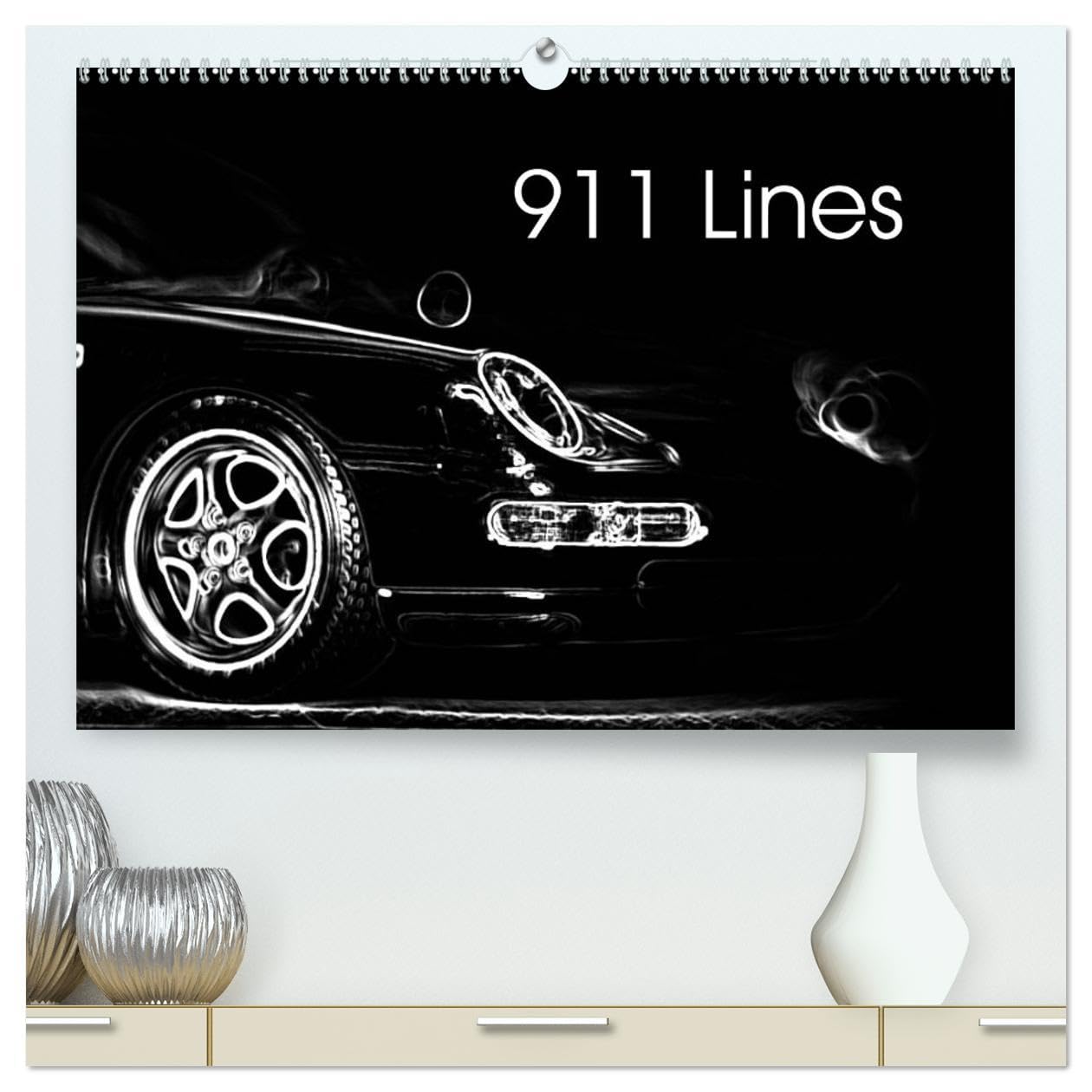911 Lines (High Quality Premium Wall Calendar 2026 DIN A2 landscape),CALVENDO 12 Month Wall Calendar: A German Sportscar in lines