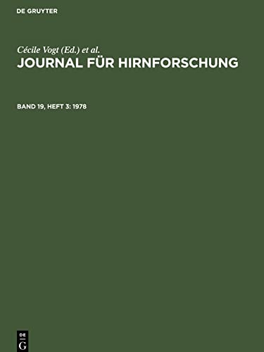 Journal für Hirnforschung, Band 19, Heft 3, Journal für Hirnforschung (1978)