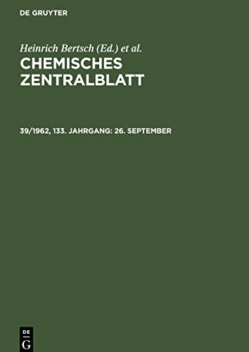 Chemisches Zentralblatt, 39/1962, 133. Jahrgang, 26. September