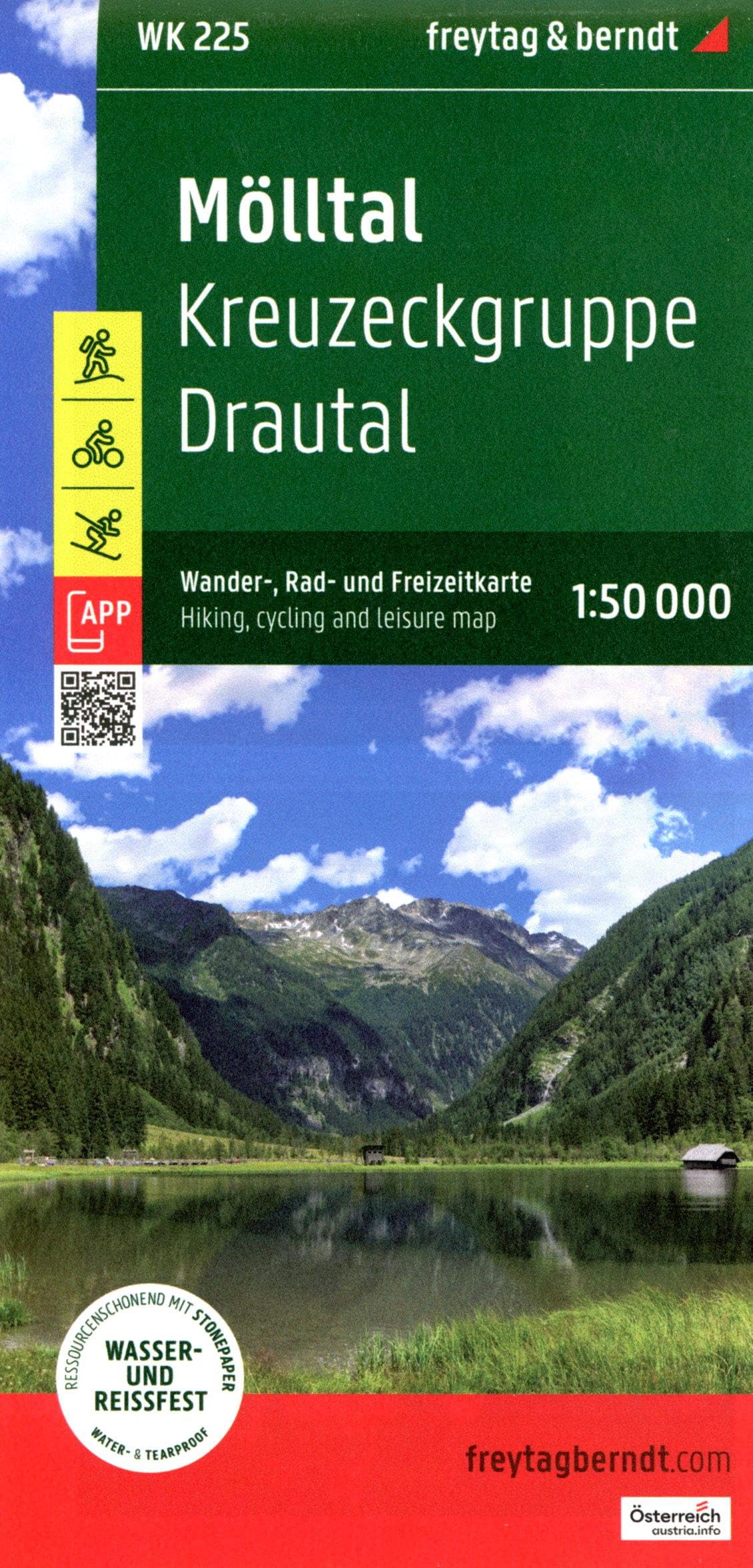 Mölltal, Wander-, Rad- und Freizeitkarte 1:50.000, freytag & berndt, WK 225: Kreuzeckgruppe - Drautal, mit APP, wasserfest und reißfest (freytag & berndt Wander-Rad-Freizeitkarten, Band 225)