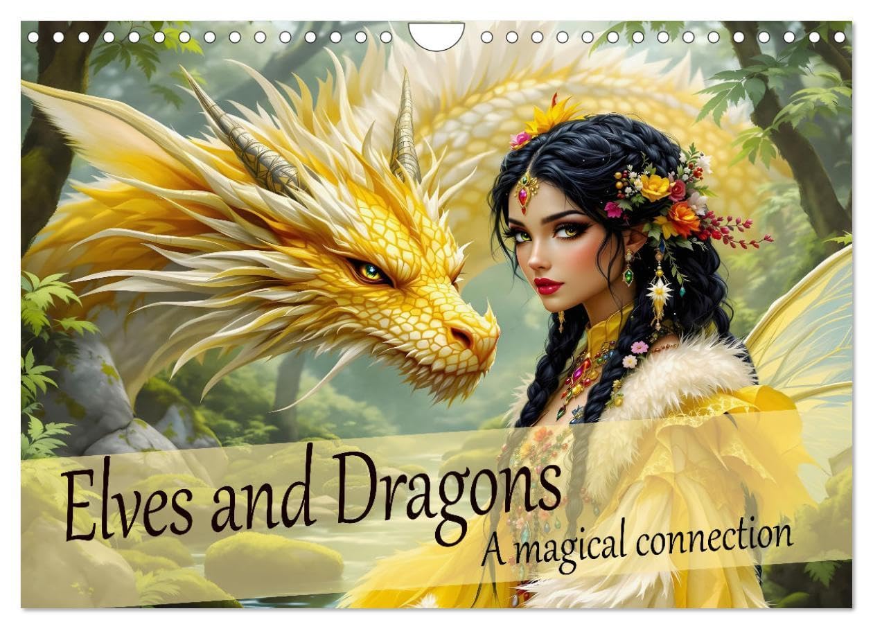 Elves and Dragons - A magical connection (Wall Calendar 2026 DIN A4 landscape), CALVENDO 12 Month Wall Calendar: Annual journey with magical elves and dragons.