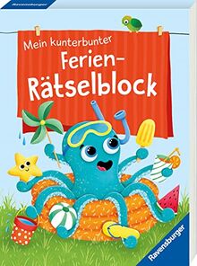 Ravensburger Mein kunterbunter Ferien-Rätselblock - Rätselspaß im Urlaub, auf Reisen oder Zuhause - Ferien Unterhaltung für Kinder von 7 bis 9 Jahren