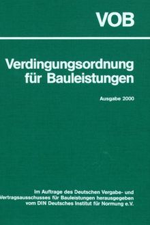 VOB Verdingungsordnung für Bauleistungen, Ausgabe 2000