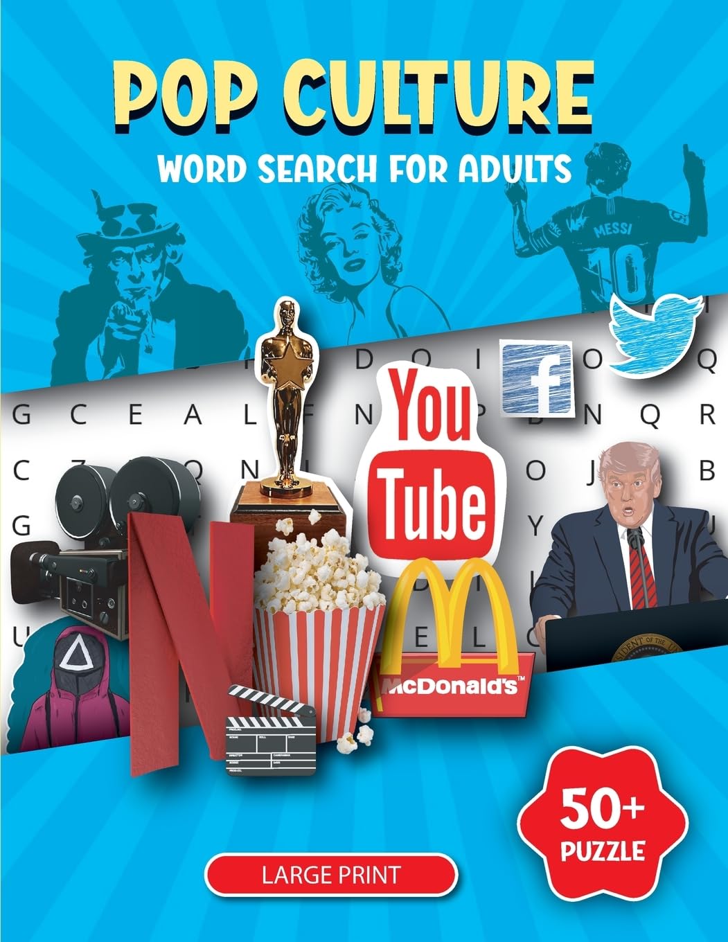 Laura Bidden Pop Culture Word Search Book For Adults, Large Print Word Puzzle Book