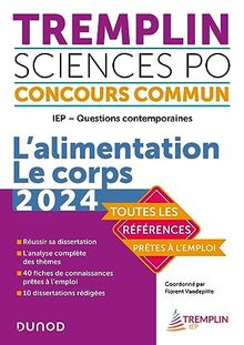 Tremplin Sciences Po, concours commun, 2024 : l'alimentation, le corps : IEP, questions contemporaines