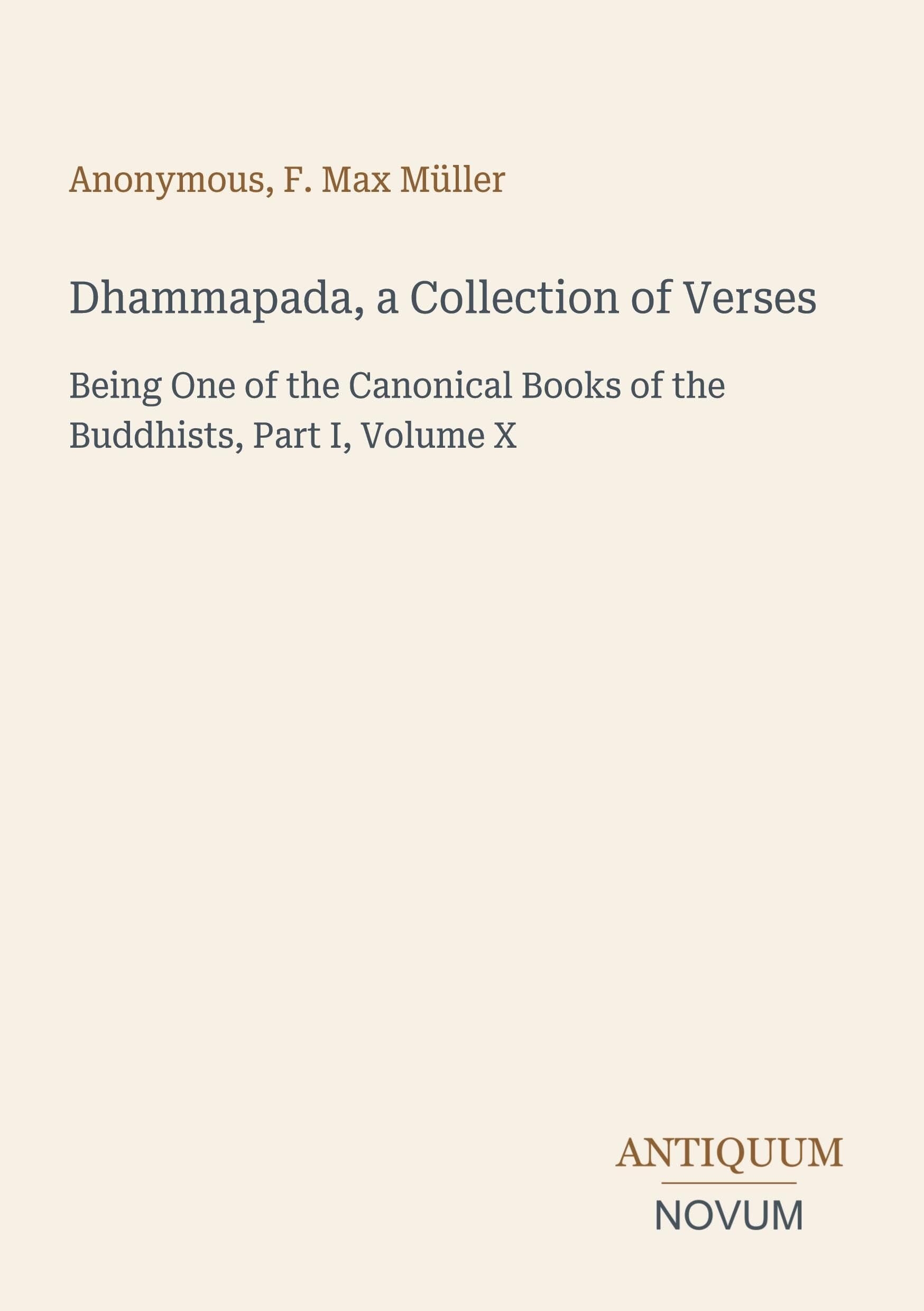 Dhammapada, a Collection of Verses