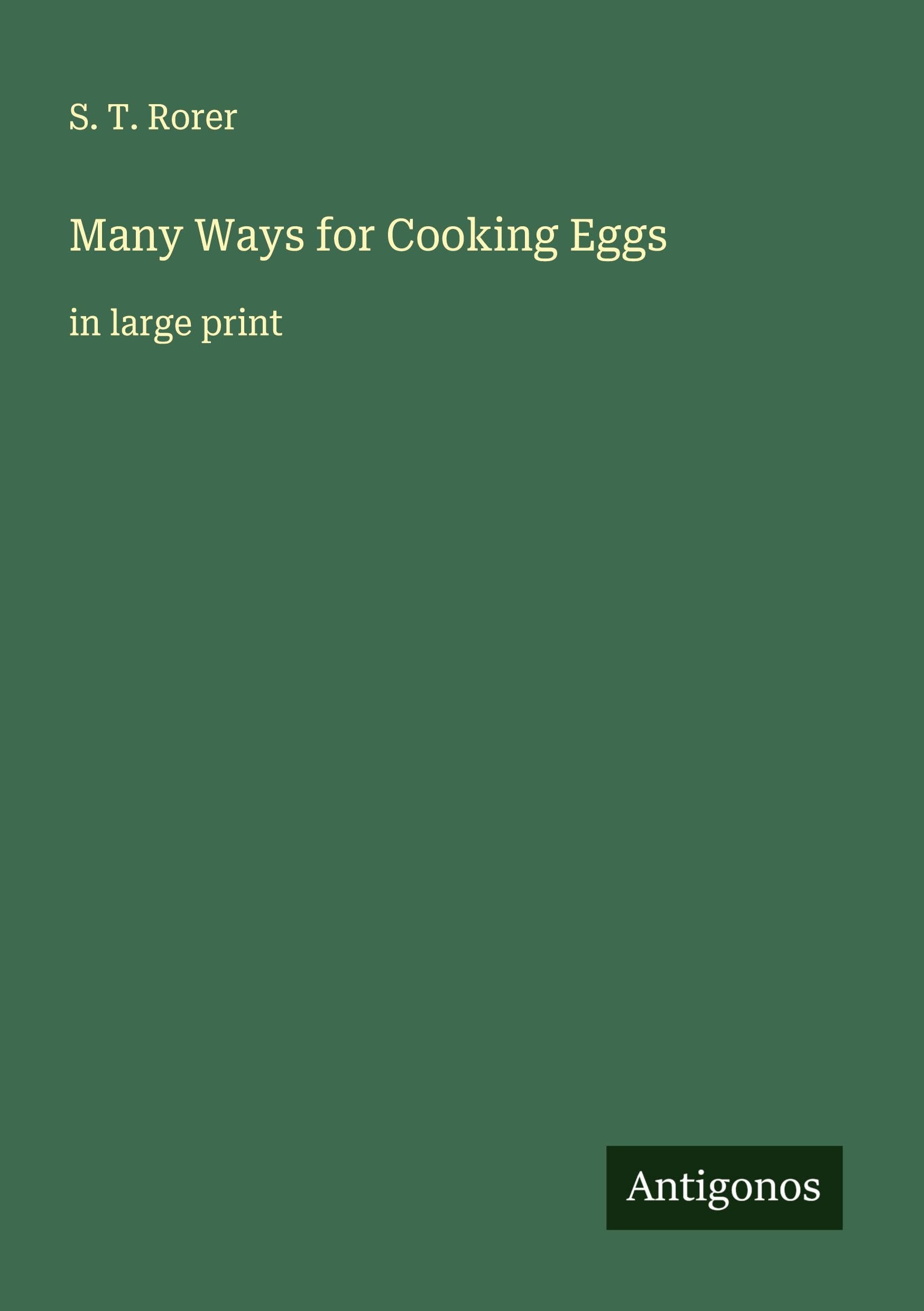 Many Ways for Cooking Eggs: in large print