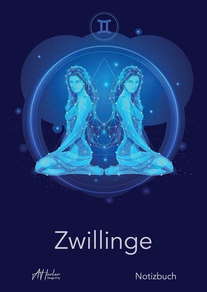 Sternzeichen Zwillinge Notizbuch | Designed by Alfred Herler: Liniertes Notizbuch mit mit 150 Seiten in edlem Astrologie-Design zum niederschreiben ... Notizen, persönlichen Gedanken und Ideen
