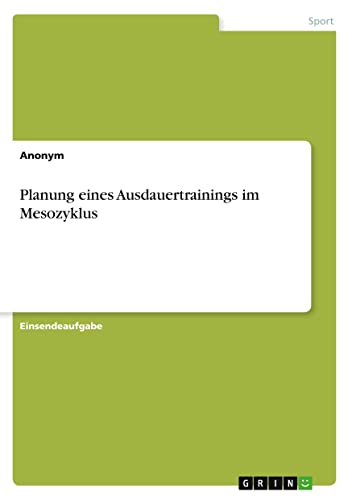 Planung eines Ausdauertrainings im Mesozyklus