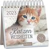 Postkartenkalender Katzenweisheiten 2023: Dekorativer Tischkalender für Katzenfans
