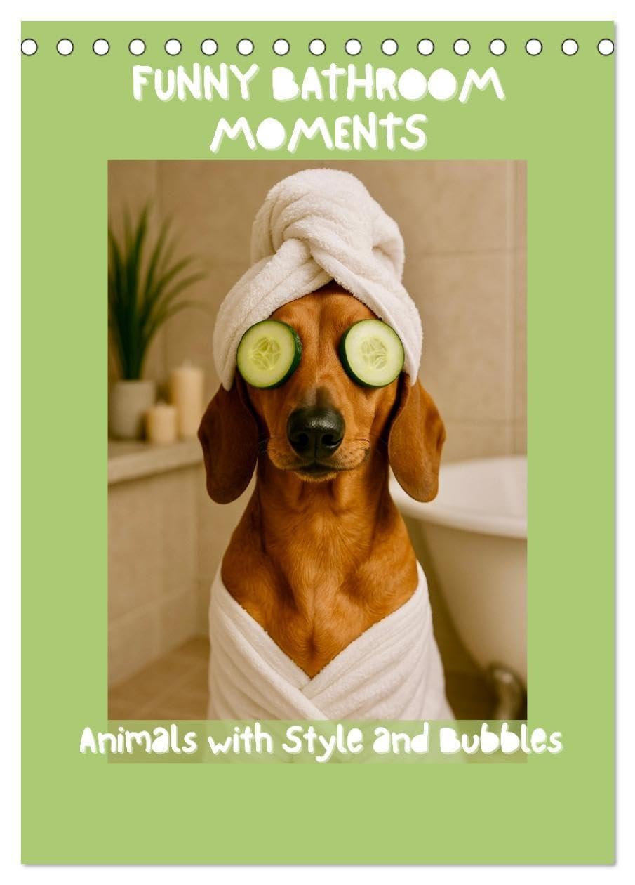 Funny Bathroom Moments – Animals with Style and Bubbles (Desk Calendar 2026 DIN A5 portrait), CALVENDO 12 Month DeskCalendar: Adorable animals ... and a touch of luxury. (CALVENDO Animals)