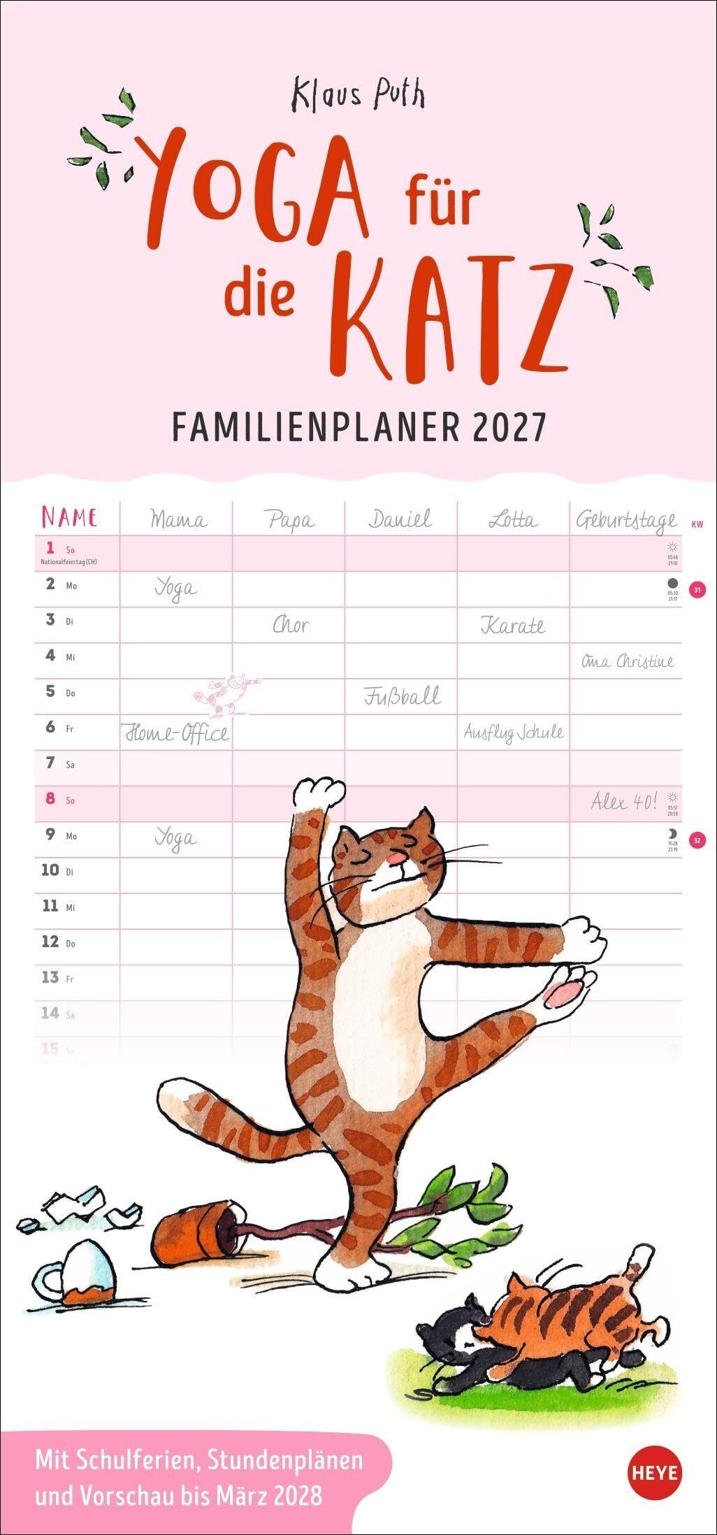 Puth Yoga für die Katz Familienplaner 2027