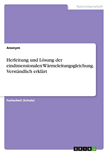 Herleitung und Lösung der eindimensionalen Wärmeleitungsgleichung. Verständlich erklärt
