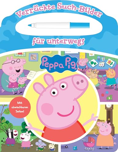 Peppa Pig - Verrückte Such-Bilder für unterwegs - Wimmelbuch - Pappbilderbuch mit Stift und abwischbaren Seiten ab 3 Jahren - Peppa Wutz Gebunden