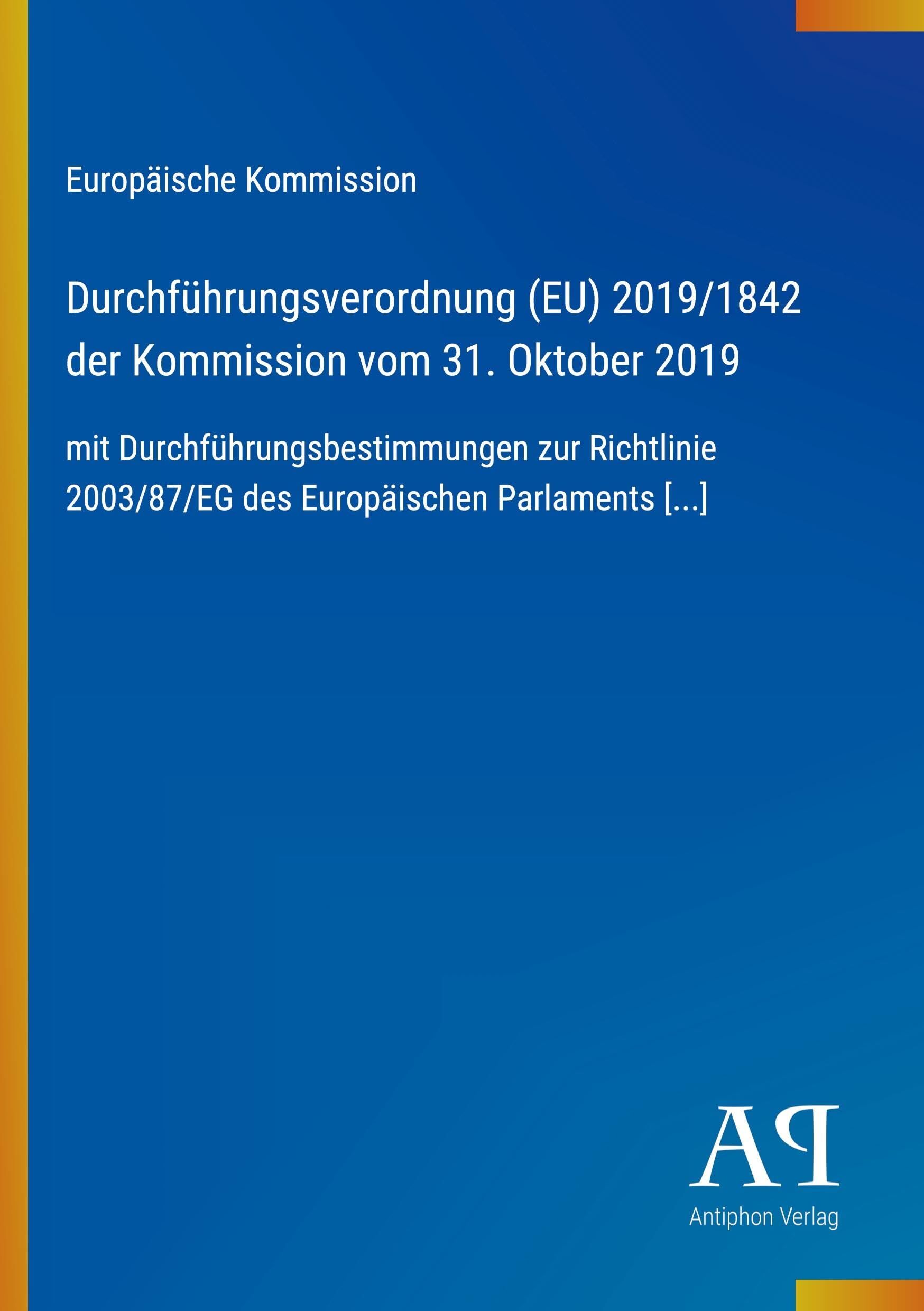 Durchführungsverordnung (EU) 2019/1842 der Kommission vom 31. Oktober 2019